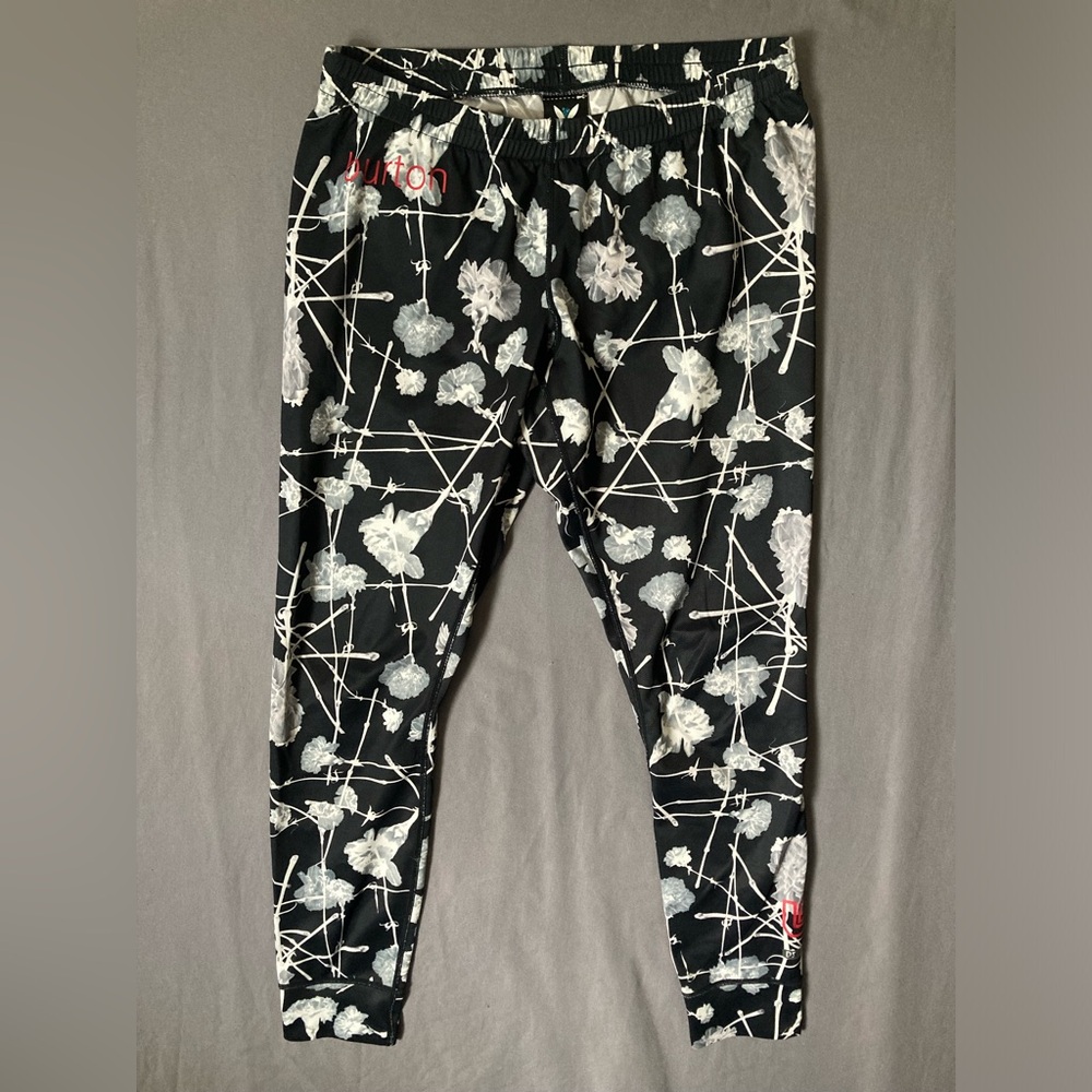 Burton Womens DryRide Base Layer Pant Legging Size Small Black Floral